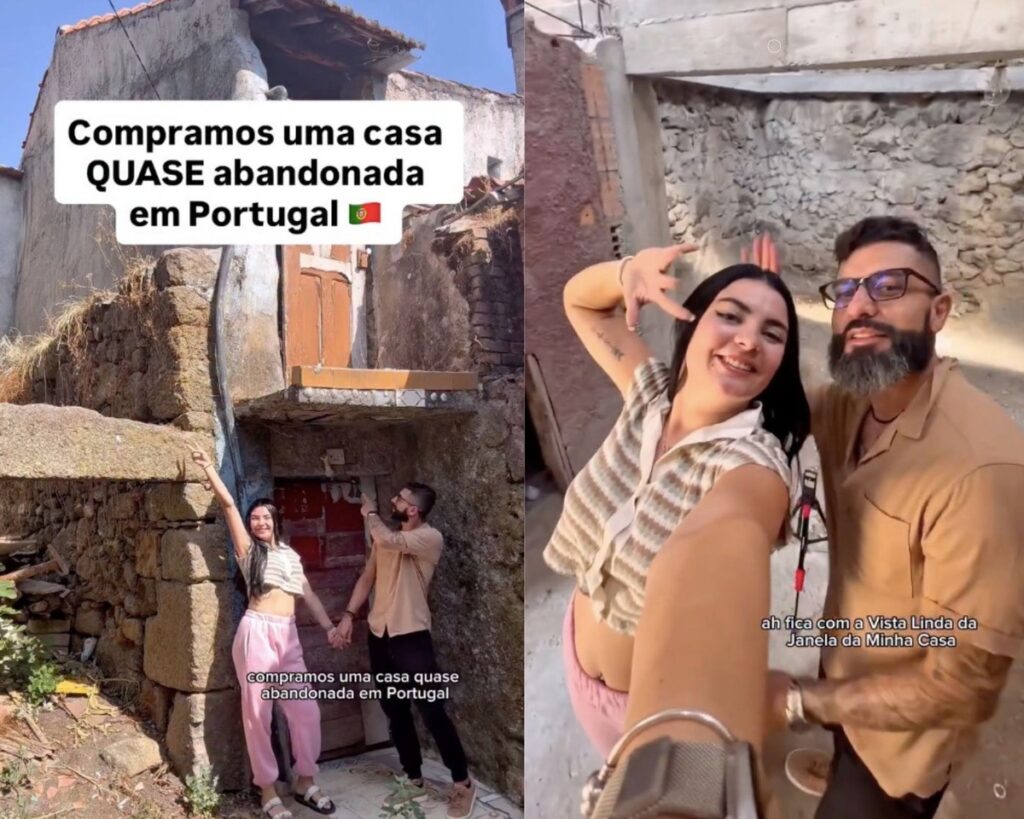 Casal brasileiro adquire propriedade abandonada em portugal por valor surpreendente