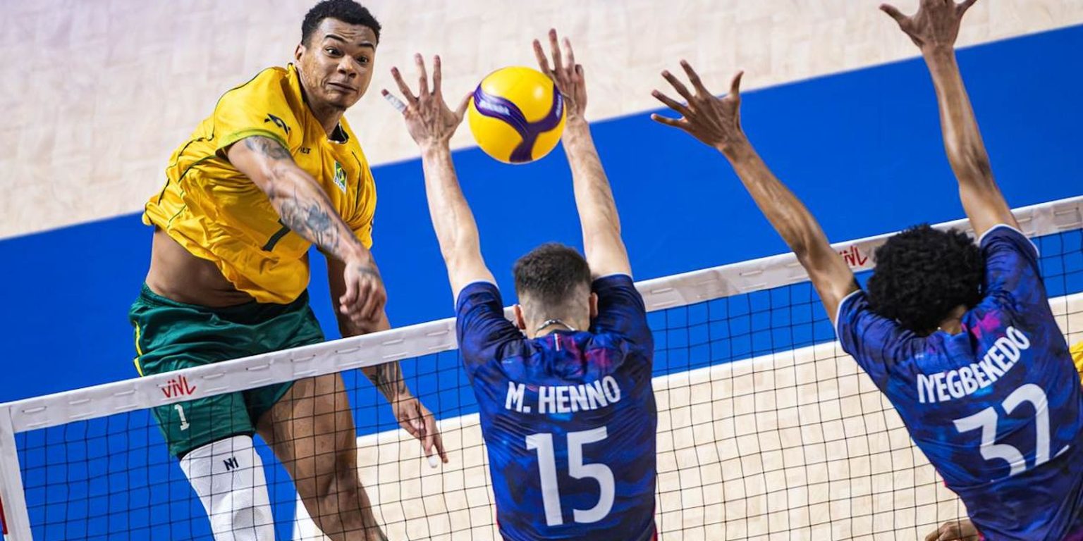 Seleção Masculina de Vôlei Derrota Bicampeã Olímpica França e Entra na Zona de Classificação da VNL
